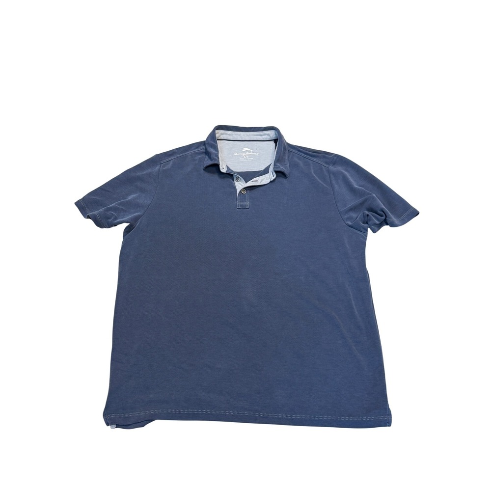 Tommy Bahama Polo Shirt Mens Large Blue Short Sleeve Marlin Logo Excellent
